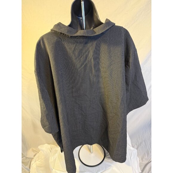 Maggie Barnes Black Pinstripe Office Blazer Short Sleeve 2 Button Plus 5X 34/36 - Picture 3 of 3